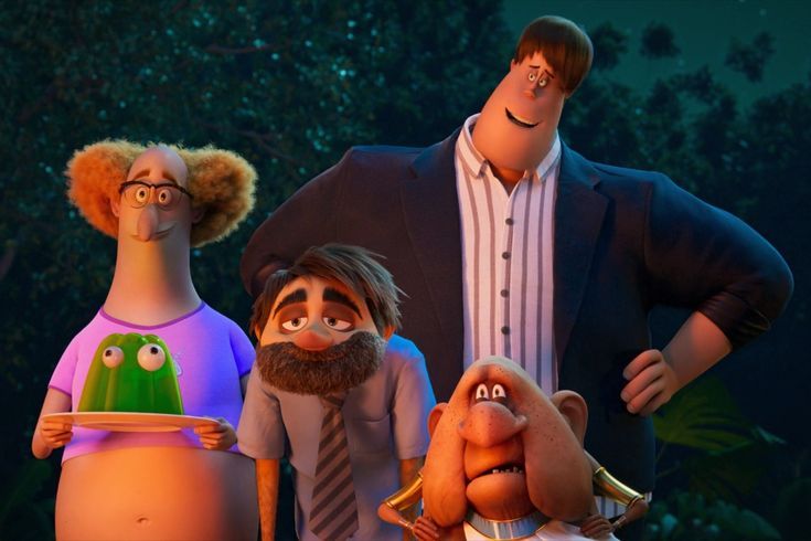 three animated characters standing next to each other