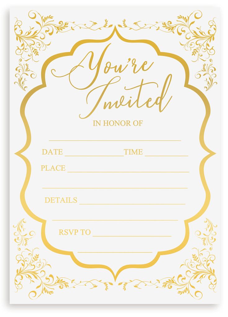 a yellow and white wedding card with the words you're married in gold on it