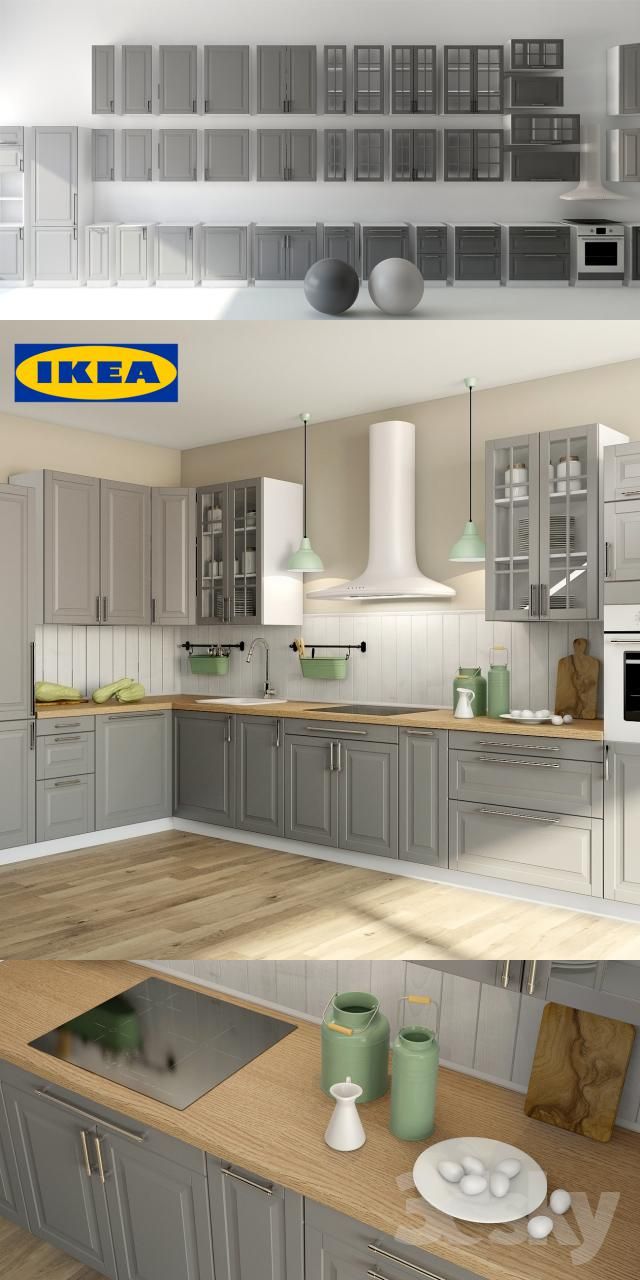 an image of a kitchen setting with the ikea logo above it