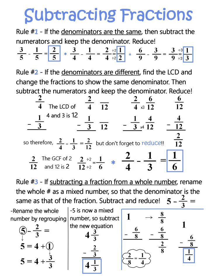 the subtracting fractions worksheet is shown with numbers and symbols on it