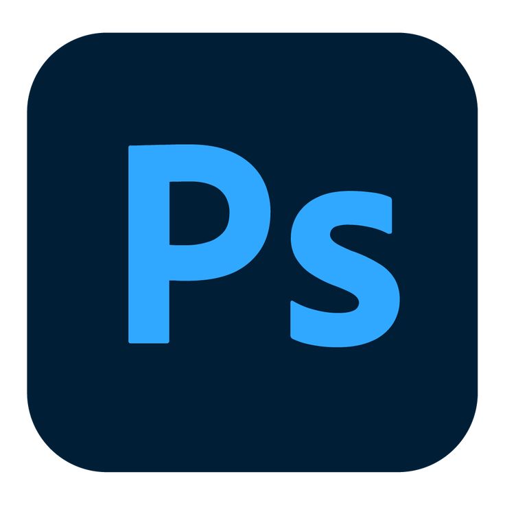 the logo for adobe's new app, photoshopped with blue letters and black background