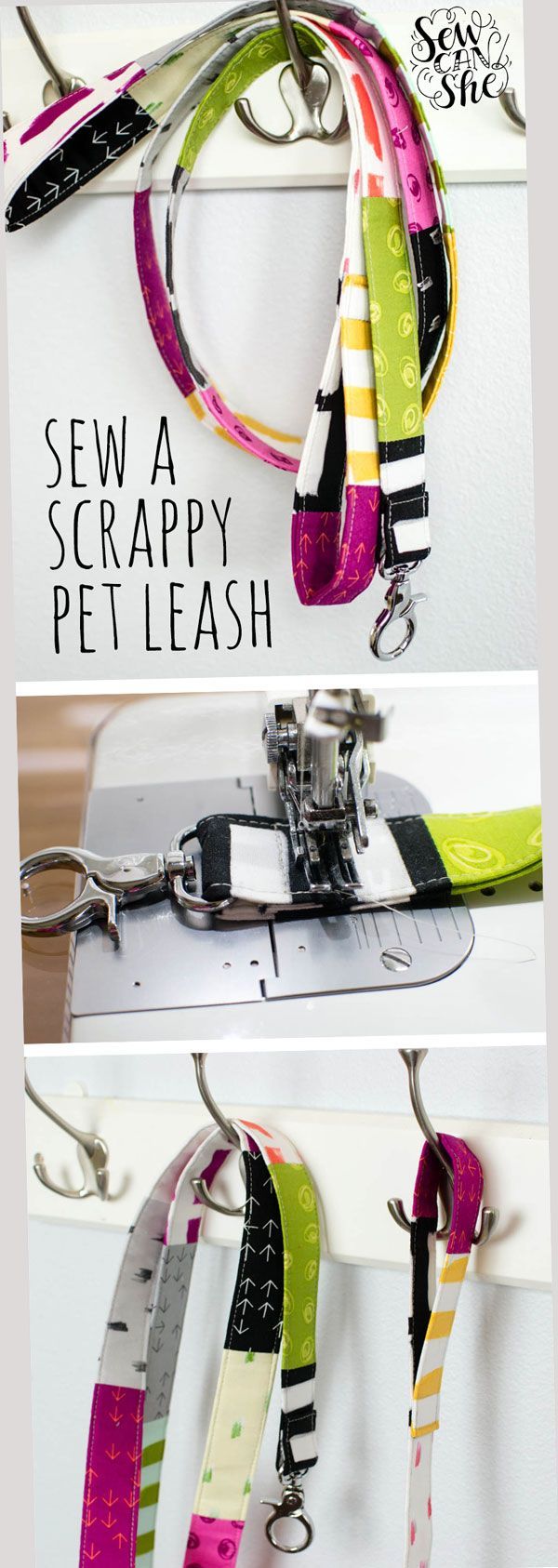 the instructions for how to sew a scrappy pet leash