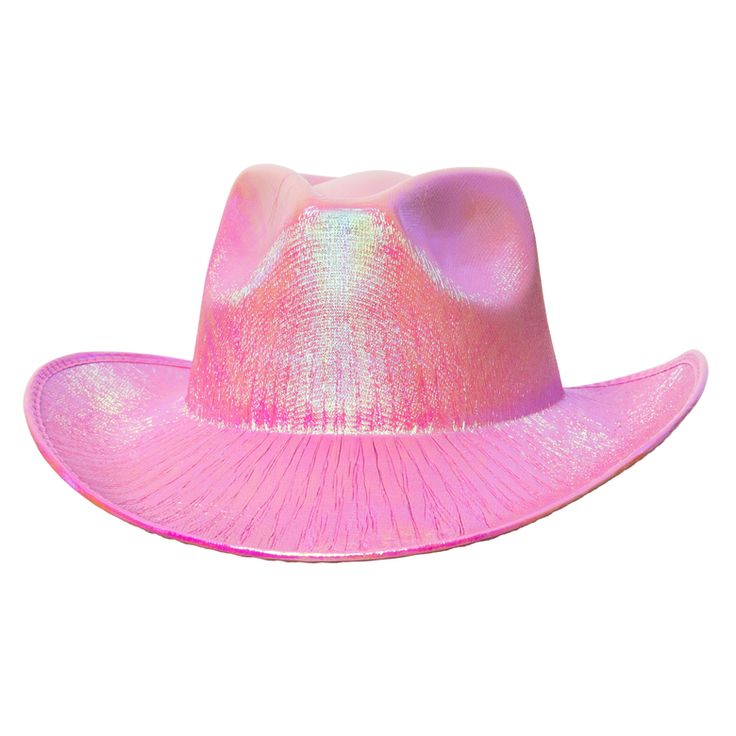 Top Off Your Look With The Iridescent Cowgirl Hat. This Girly Aesthetic Is Such A Fun Statement Piece. Wear It & Feel Like The Star You Are.the Most Girly Take On A Cowboy Hat Ever.one Size Fits Mostmaterial: 100% Polyestercare Instructions: Wipe With A Damp Cloth Only. Do Not Bleach. Lay Flat To Dry. Do Not Iron. Girls Cowboy Hats, Pink Iridescent, Girly Aesthetic, Cowgirl Hat, Five Below, Cowgirl Hats, Cowboy Hat, Cowboy Hats, Pink Ladies