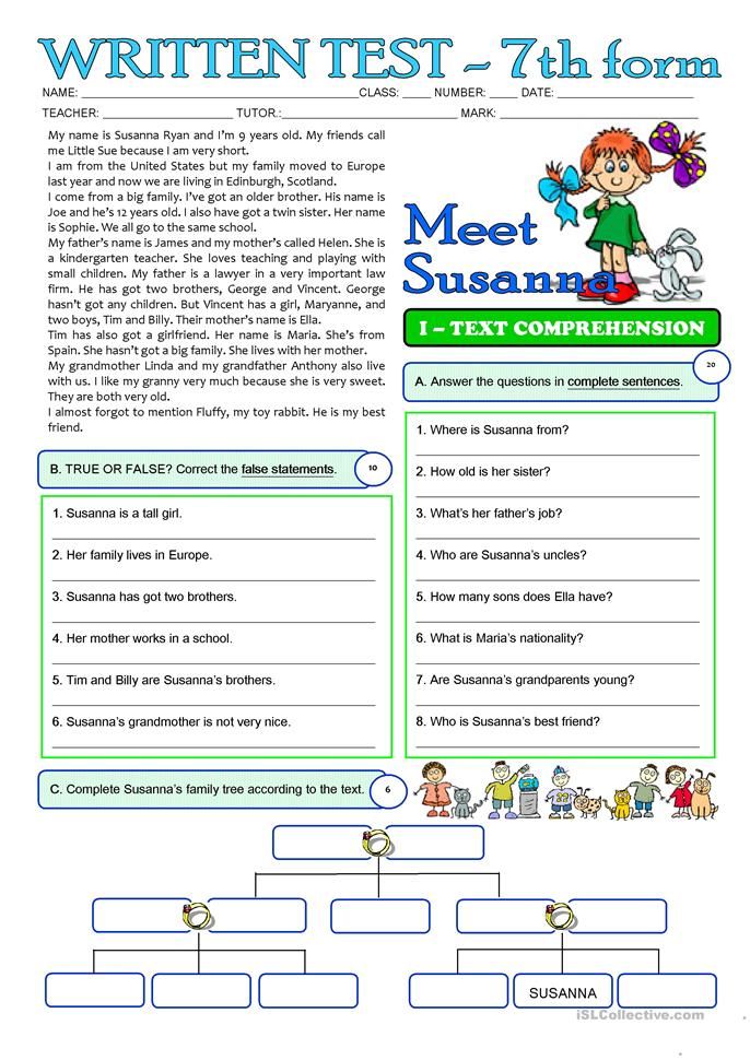 the worksheet for writing and reading with answers to help students understand what they are doing