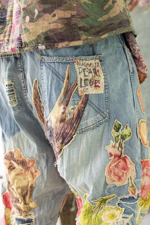 Magnolia Pearls, Cat Applique, Cinch Belt, Denim Crafts, Magnolia Pearl, Upcycled Fashion, Floral Applique, Dream Clothes, Upcycle Clothes