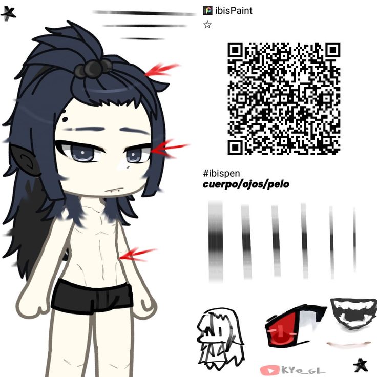 an anime character with black hair and blue eyes is shown in the form of a qr