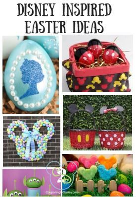 disney inspired easter baskets and decorations for kids to decorate in the garden or on the lawn