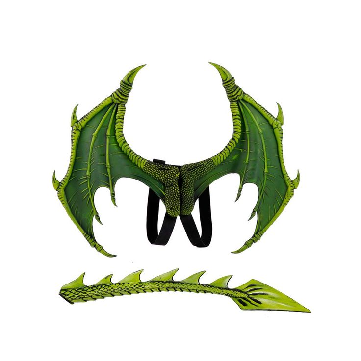 an image of a green dragon head and tail