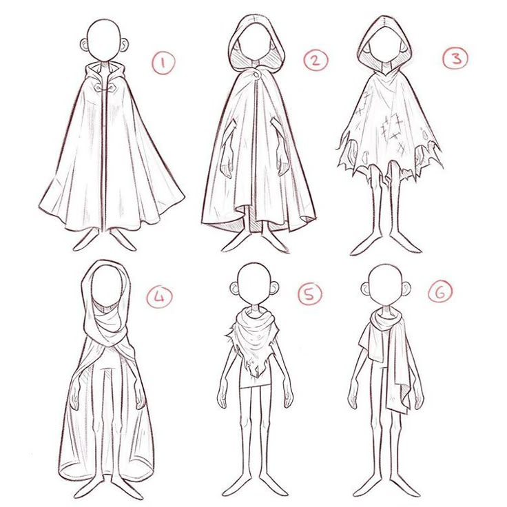 how to draw cloaks step by step