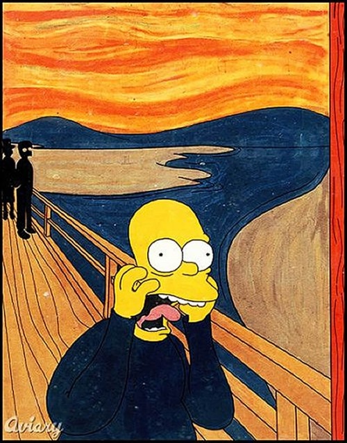 an image of the simpsons painting