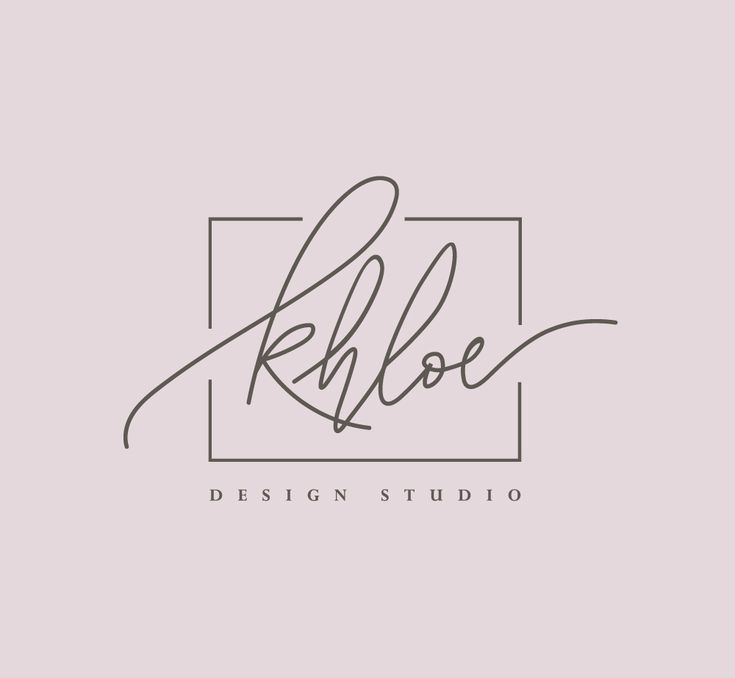 the logo for khloe design studio, which is handwritten in cursive handwriting