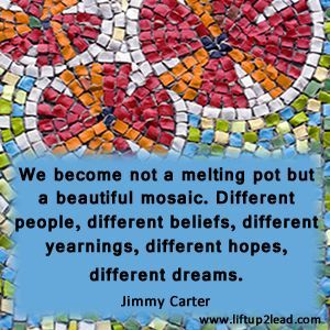 a quote from jimmy carer about mosaics and the art of making things happen