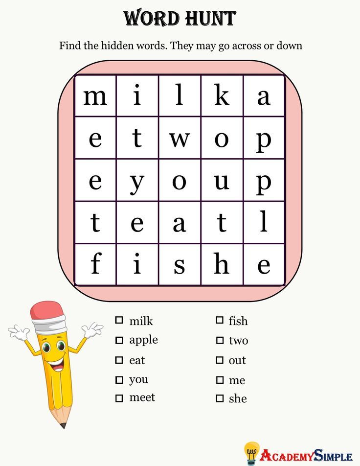 the word hunt for kids to learn how to spell words in english and spanish with pictures