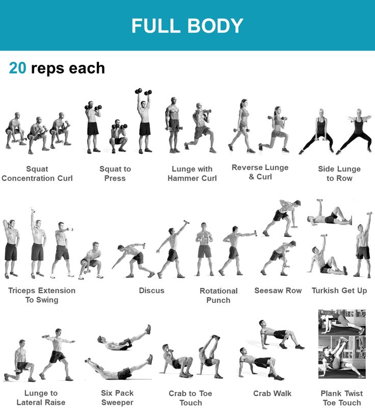 the full body workout chart shows how to do exercises for each individual's body