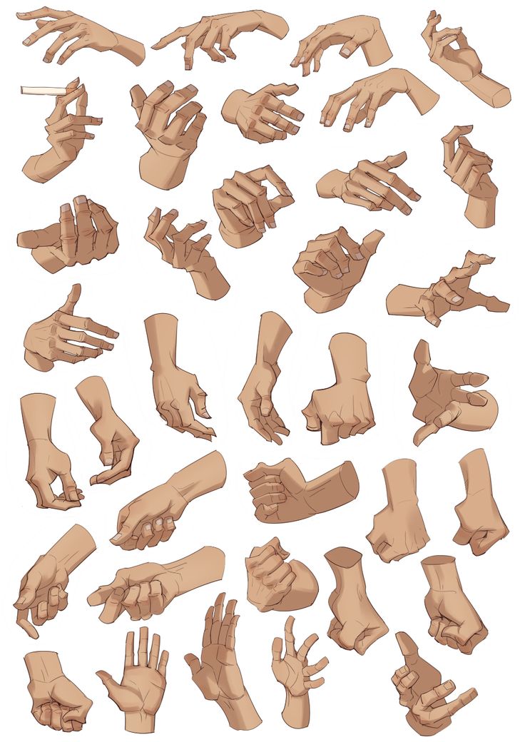 a bunch of hands are shown with different angles and sizes on the top one side