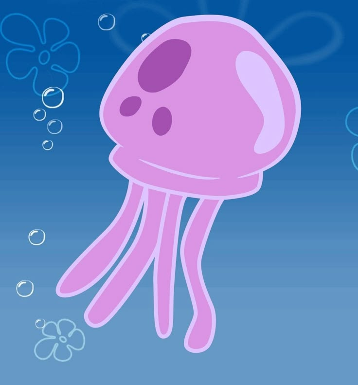 a pink jellyfish with bubbles floating in the water