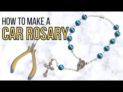 Rosary Keychain Diy, Diy Rosary Necklace How To Make, Rosary Diy How To Make A, How To Make Rosaries, Car Rosary Diy, How To Make A Rosary, Diy Rosary Beads, Diy Rosary Bracelet, Diy Easter Jewelry