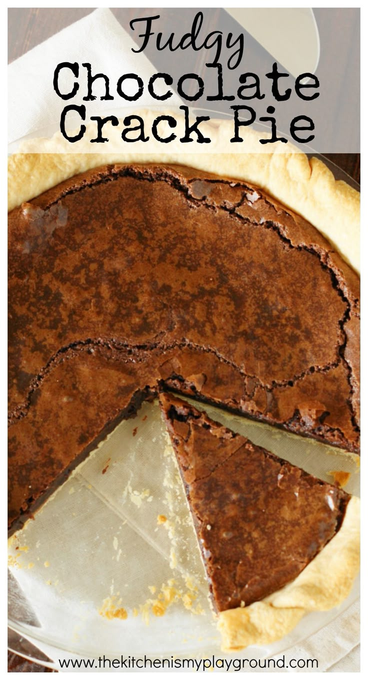 a chocolate pie is cut into pieces and ready to be eaten