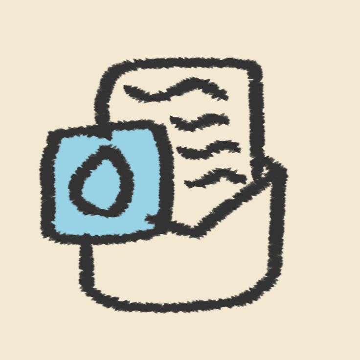 a drawing of a hand holding a paper with the letter o in blue and black