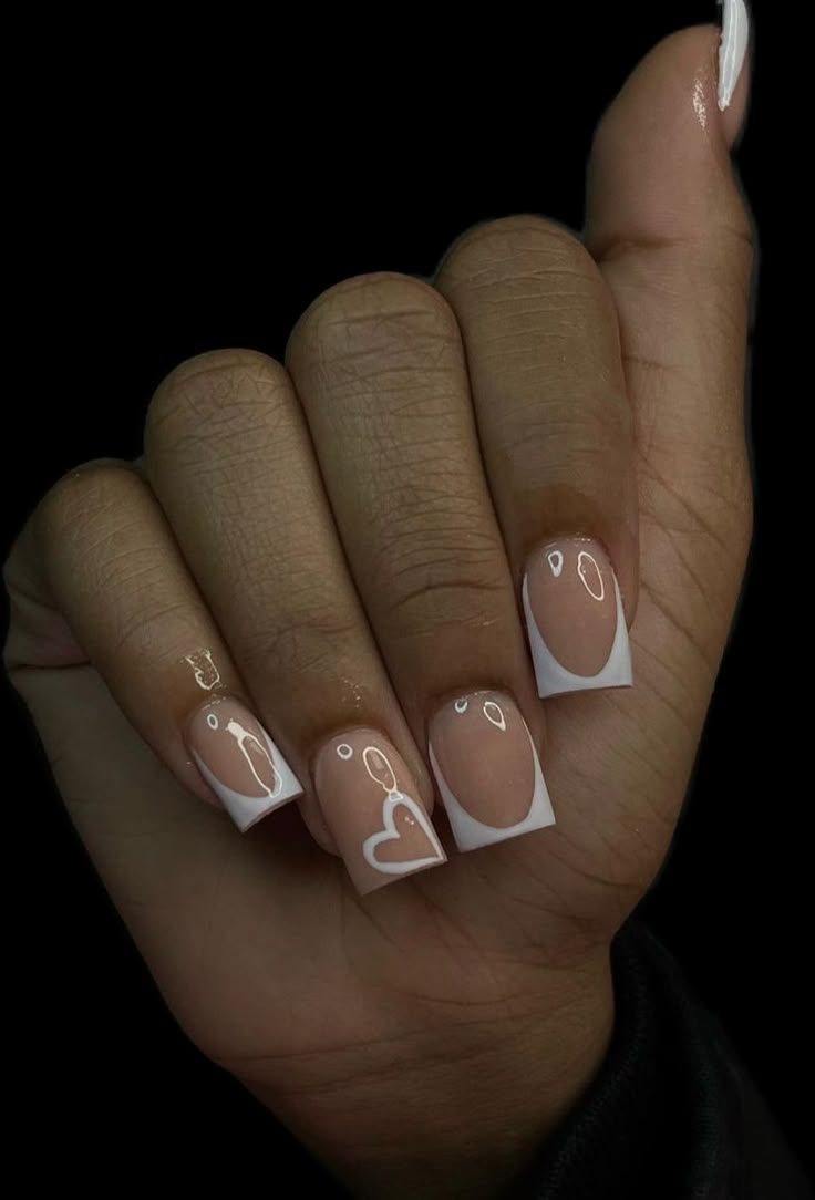 Square Nail Designs, Colored Acrylic Nails, White Acrylic Nails, Girly Acrylic Nails, French Tip Acrylic Nails, French Acrylic Nails, Short Square Acrylic Nails, Acrylic Nails Coffin Pink, Unique Acrylic Nails