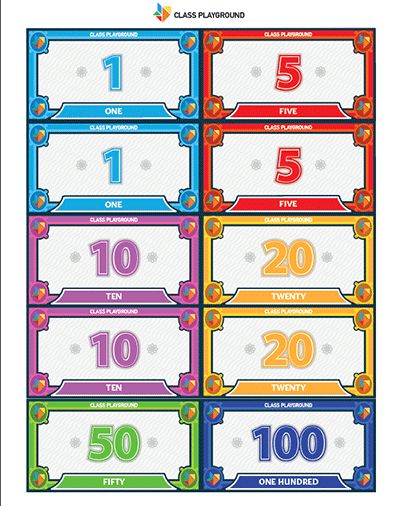 printable classroom reward cards with numbers