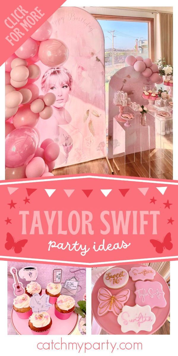 Take a look at this fantastic Taylor Swift-themed birthday party! Love the cupcakes! The toppers are so cute! See more party ideas and share yours at CatchMyParty.com Birthday Taylor Swift, Taylor Swift Birthday Party, Party Food For Adults, Taylor Swift Birthday Party Ideas, Rockstar Birthday, Hotwheels Birthday Party, Rock Star Birthday, Swift Party, Onederland Birthday Party