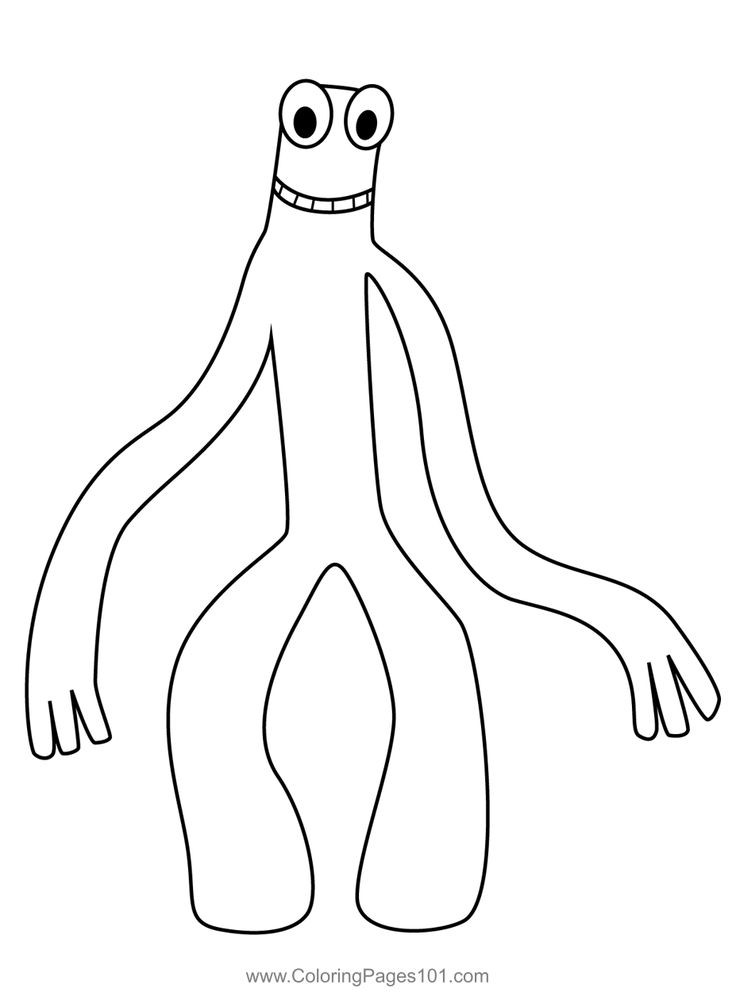 an octopus with eyes and legs is outlined in black and white, on a white background