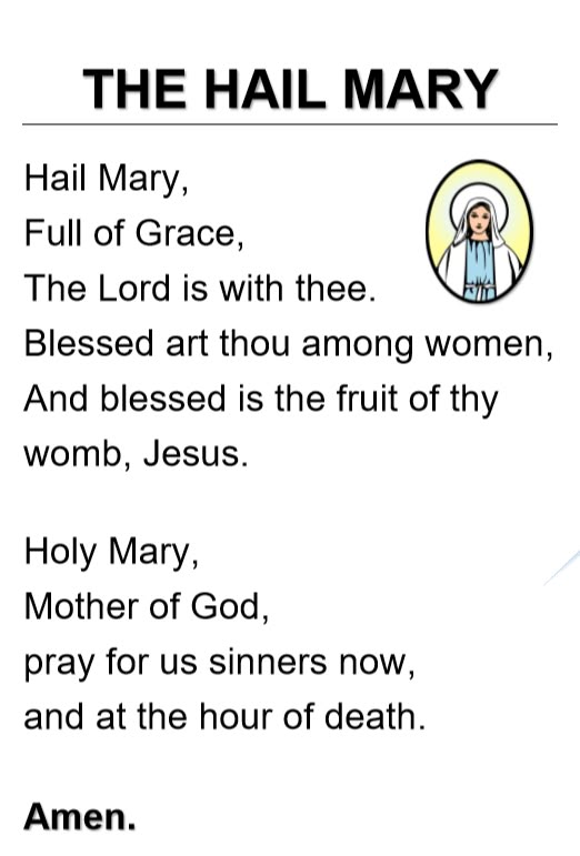 the hail mary poem with an image of jesus