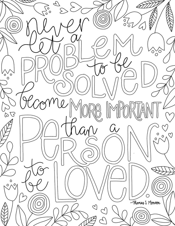 an adult coloring page with the words, we are problem solve some more important things to do