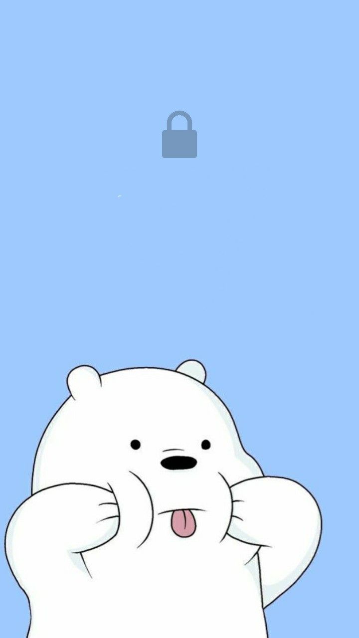 a cartoon polar bear holding his hands up