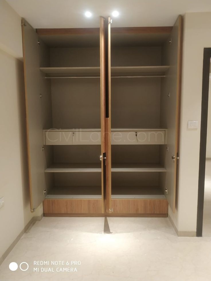 Wardrobe Internal Section Details Cubords Inside Design, Single Wordroab Design, Gents Wardrobe Internal, Inner Laminates For Wardrobe, Wall Drops Bedrooms, Cupboard Inner Designs, Inner Design Of Wardrobe, Wardrobe Compartment Design, Single Wardrobe Design Bedroom