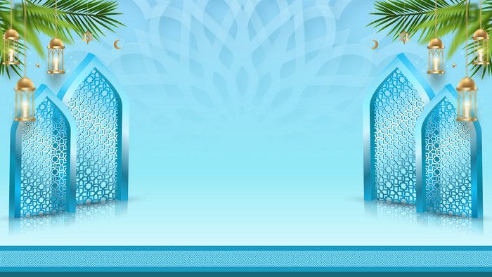 an open blue door with a palm tree in the middle and water on the outside