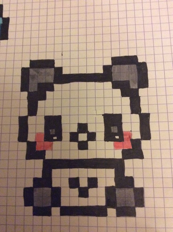 pixel art grid cute panda Pixel panda pattern bead patterns beads hama ...