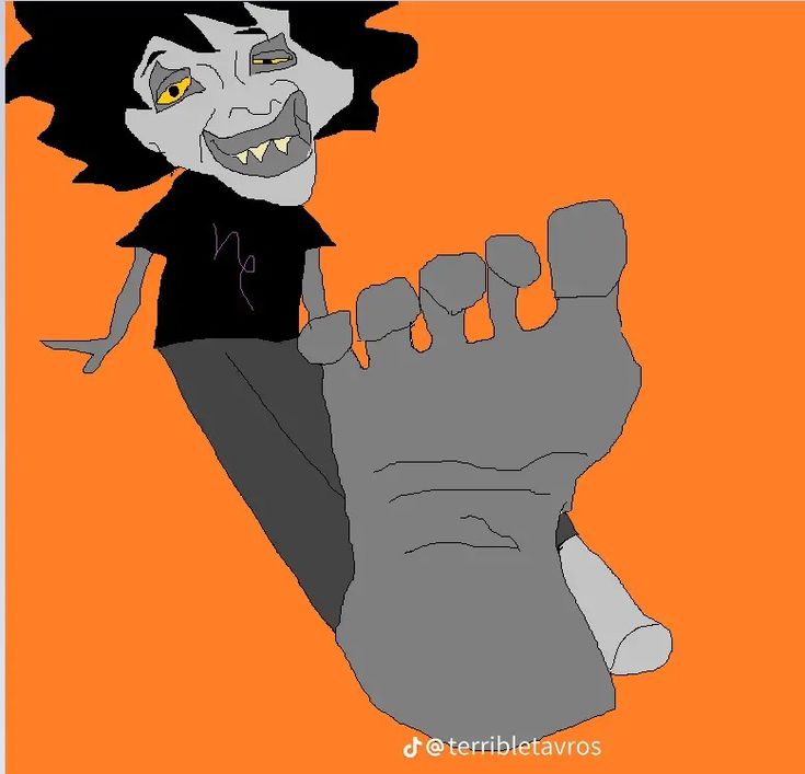 a drawing of a cartoon character holding his hand up