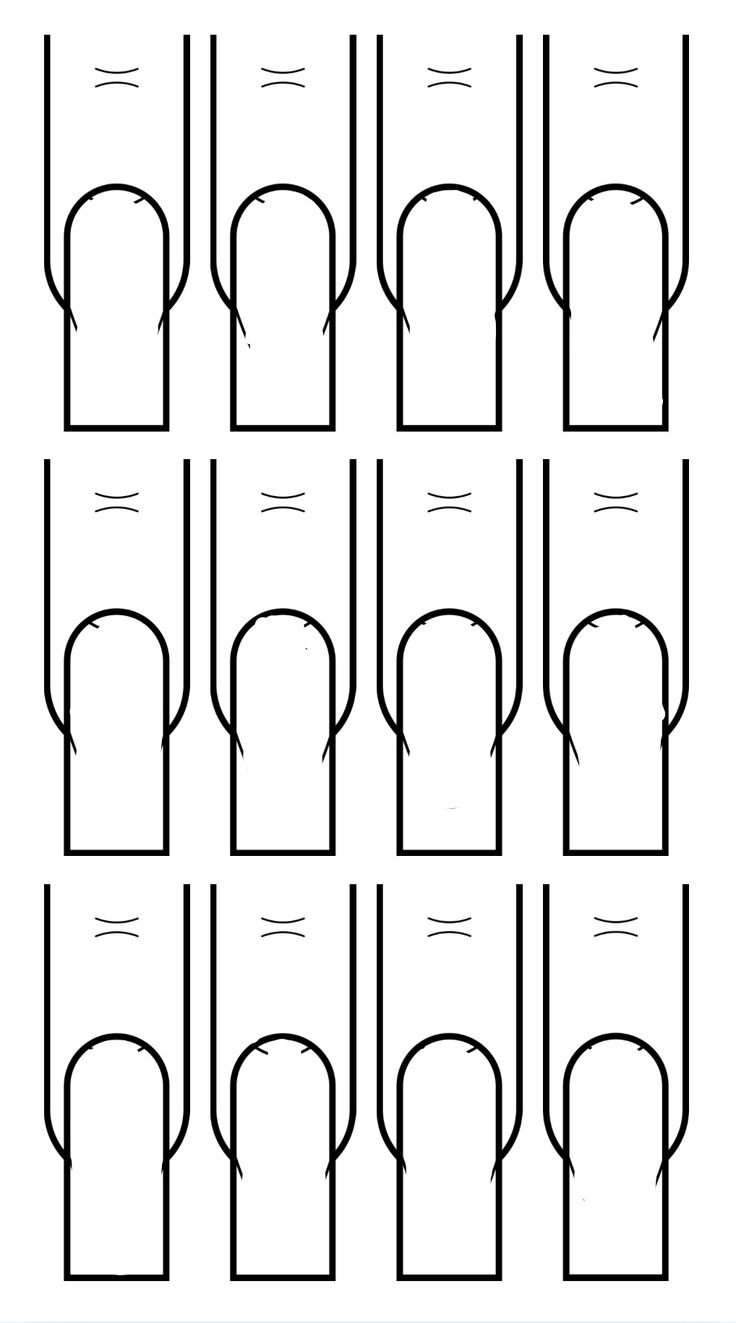 Nail Design Practice Template, Printable Nail Art Templates Free, Nail Outline Drawing, Nail Ideas Drawings, Nail Art Practice Template, Nail Drawing Template, Nails Drawing Sketch, How To Draw Nails, Nail Template Free Printable