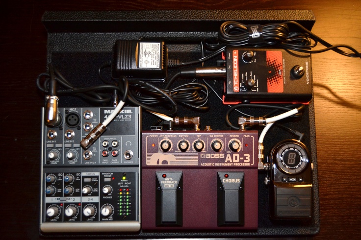 an assortment of electronic equipment sitting on top of a table