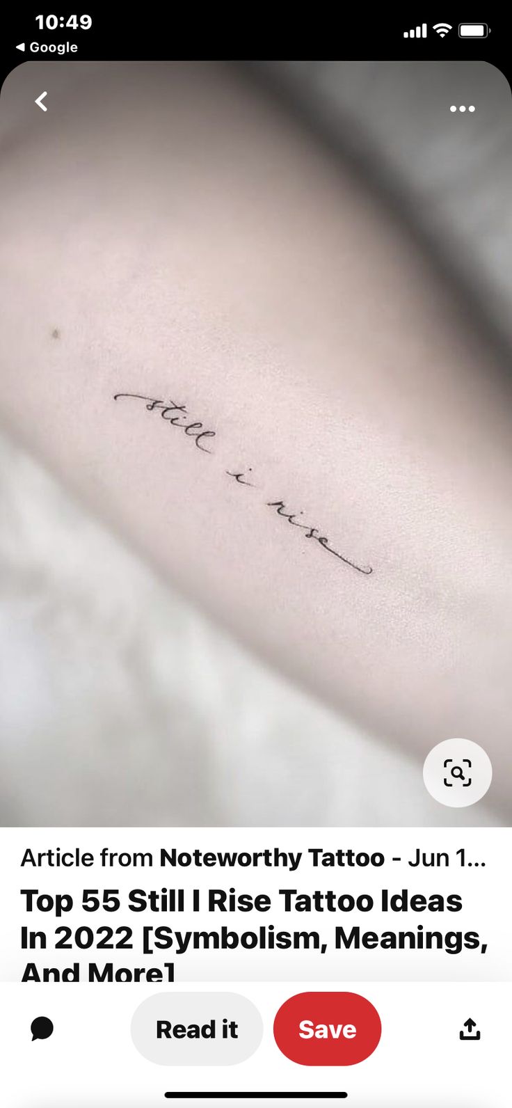 the back of a person's arm with writing on it and an email message below