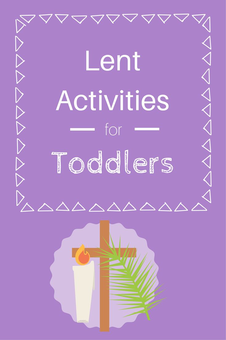 the front cover of lent activities for toddlers, featuring a cross and palm leaves