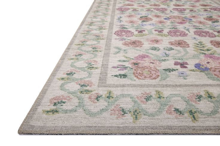 The Rosa Collection by Rifle Paper Co. x Loloi is a power-loomed area rug that takes inspiration from folk art floral textiles with a signature Rifle style. Floral motifs anchor the center of the rug, which is framed with a lovely border for the final touch. The rug’s construction is both durable and velvety soft, ideal for bedrooms and living rooms alike. Made in Turkey of 100% polyester. This collection is Oeko-Tex® certified, ensuring its materials don't contain harmful substances. Shop the R Blooming Vines, Garden Of Roses, Folk Art Floral, Office Storage Furniture, Floral Textile, Art Textiles, Southwestern Rug, Storage Furniture Bedroom, Square Rugs