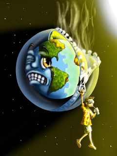 an animated image of a person holding the earth