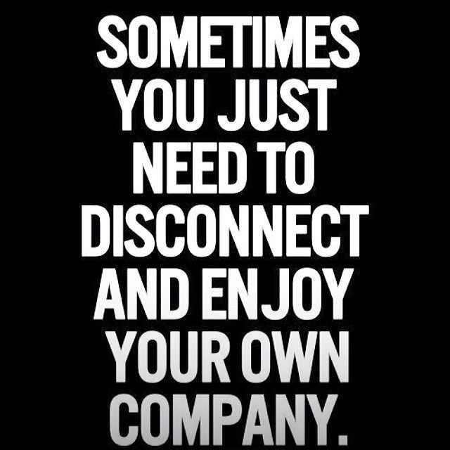 a quote that says sometimes you just need to disconect and enjoy your own company