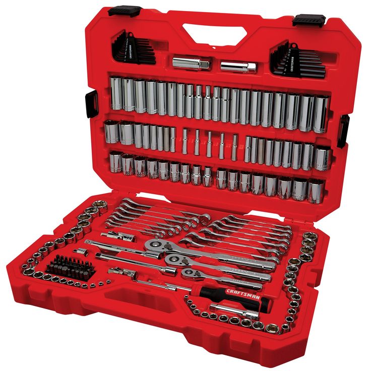 a red tool box filled with lots of tools