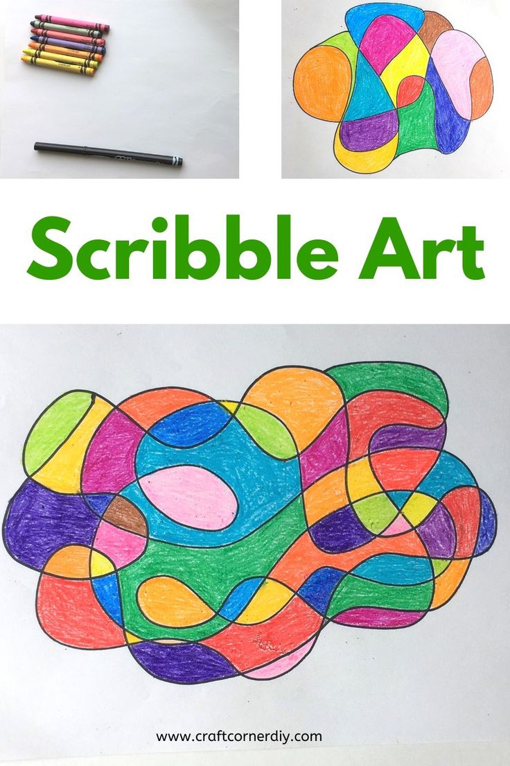 an art project with crayons and colored pencils to make it look like a scribble art