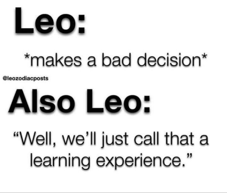 the words leo makes a bad decision also leo well, we'll just call that a learning experience