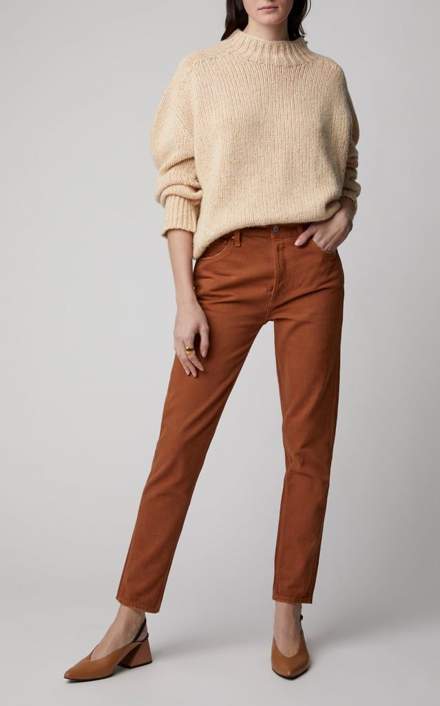 Re/Done Cigarette Slim-Leg Jeans Terracotta Outfit, Hijab Fashion Inspiration Casual, Brown Jeans Outfit, Monochrome Wardrobe, Earth Tone Clothes, Fall Sewing, Fall Fashion Trends Women, Style Lookbook, Soft Autumn