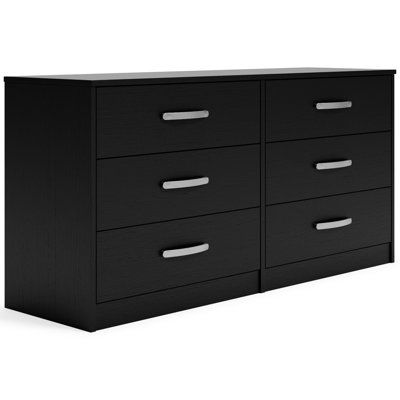 an image of a black dresser with drawers