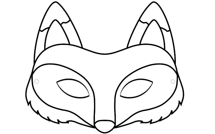 a fox mask that is drawn in the shape of a face