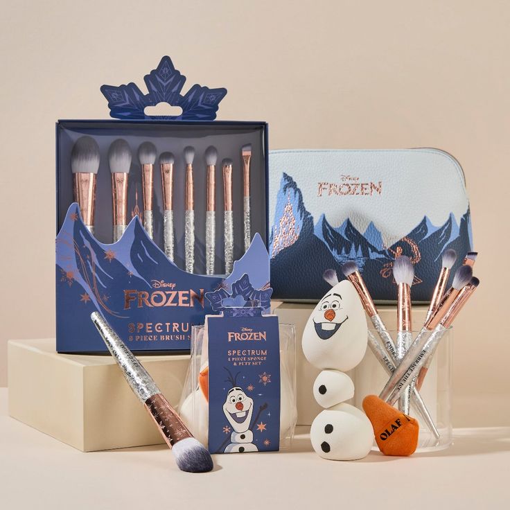 Frozen Make Up Brush Bundle Frozen Makeup, Spectrum Collections, Vegan Makeup Brushes, Disney Makeup, Frozen Inspired, Make Up Brush, How To Clean Makeup Brushes, Vegan Makeup, Clean Makeup