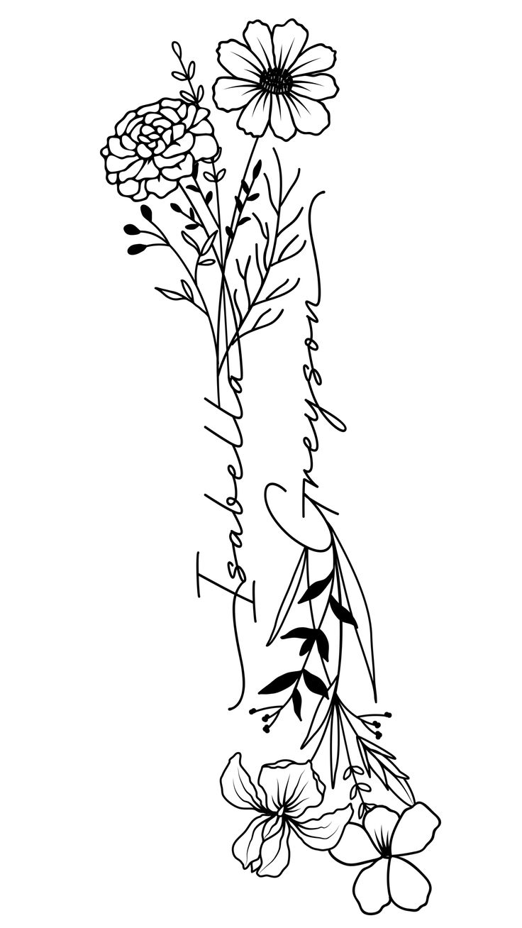 a drawing of flowers with the word faith on it