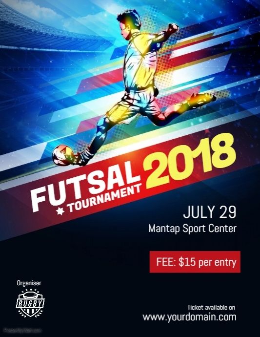 Futsal Football Tournament Flyer Poster Football Tournament Futsal Football Sports Flyer